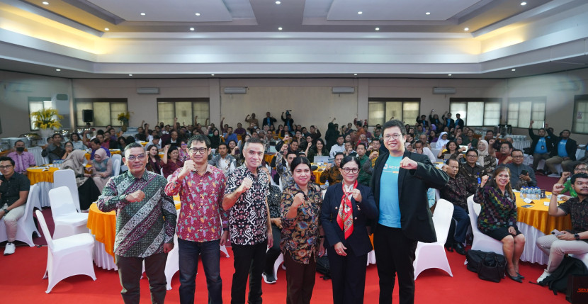 Workshop Nasional Strategi Sukses Pemenuhan dan Pelaporan Indikator Kinerja Utama Perguruan Tinggi Swasta (IKU-PTS) yang diadakan Sevima secara hybrid di Universitas Ngurah Rai Bali, Selasa (21/5/2024). (Foto: Dok Ruzka Indonesia)