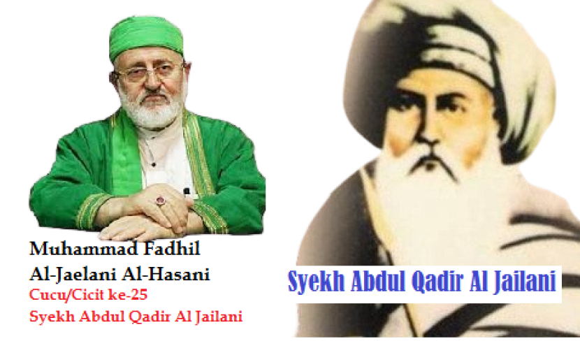 Syekh Abdul Qadir al Jailani dan Cicit ke-25, Syekh Muhammad Fadhil Al Jailani Al Hasani.