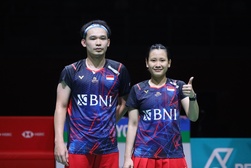 Pasangan ganda campuran Rinov Rivaldy/Pitha Haningtyas Mentari melangkah ke babak final Malaysia Masters 2024. (sumber foto: PBSI)