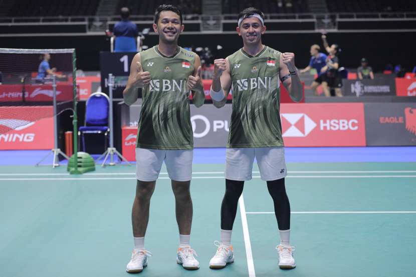 Sebanyak 3 wakil Indonesia tersisa di perempat final Singapore Open 2024. Salah Satunya Fajar Alfian/Muhammad Rian Ardianto. (Sumber foto: PBSI)