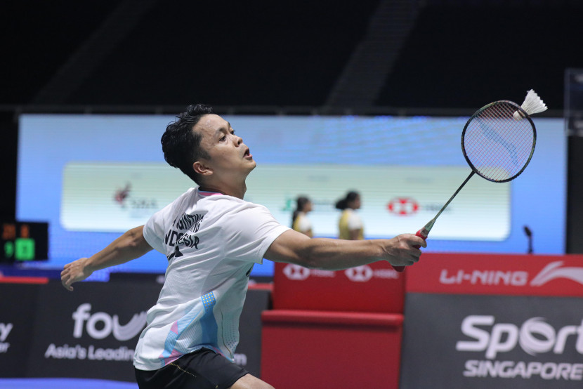 Pemain tunggal putra Anthony Sinisuka Ginting. Ginting akan melawan pemain Jepang, Kenta Nishimoto di babak pertama Indonesia Open 2024. (Sumber foto: PBSI)