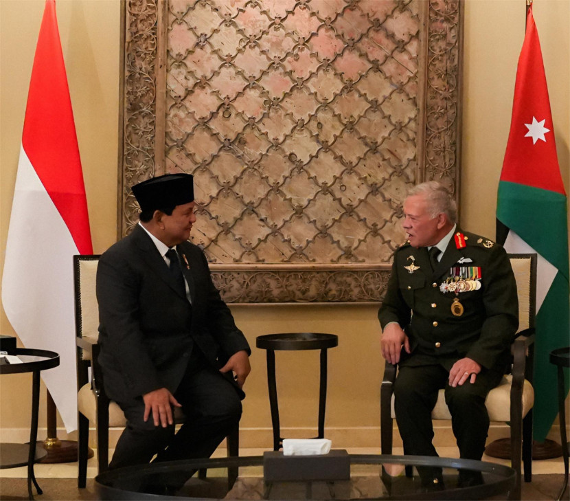 Menhan Prabowo Subianto dan Raja Yordania II Abdullah II.