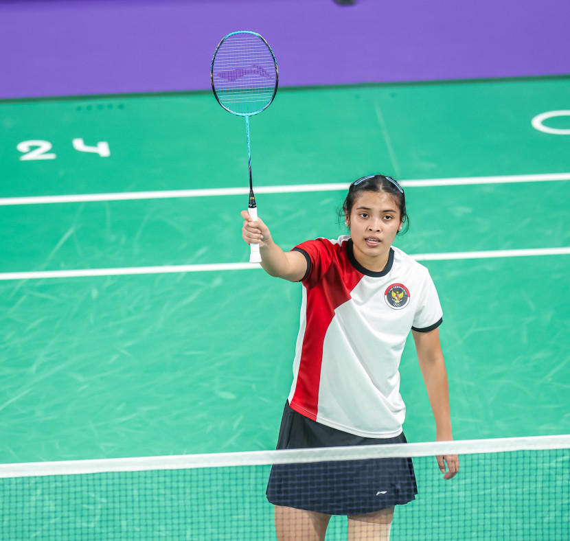 Pemain tunggal putri Gregoria Mariska Tunjung menyelamatkan wajah bulutangkis Indonesia di Olimpiade 2024. (Source: PBSI/Badmintonphoto/Mikael Ropars)