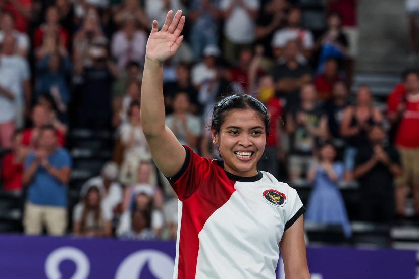 Pemain tunggal putri Indonesia Gregoria Mariska Tunjung melangkah ke babak semifinal Olimpiade 2024. (Source: PBSI/Badmintonphoto/Yohan Nonotte)