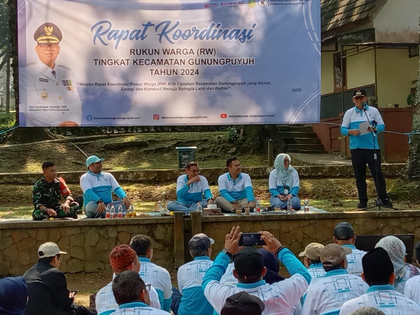 Kegiatan rakorwil Kecamatan Gunungpuyuh Kota Sukabumi yang membahas program P2RW di Hotel Pangrango, Rabu (7/8/2024).