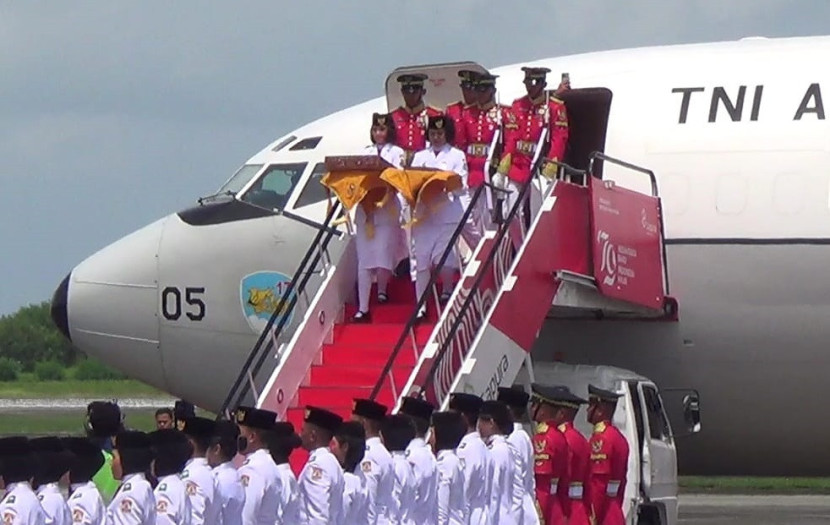 Kedatangan Kirab Sang Saka di Balikpapan.