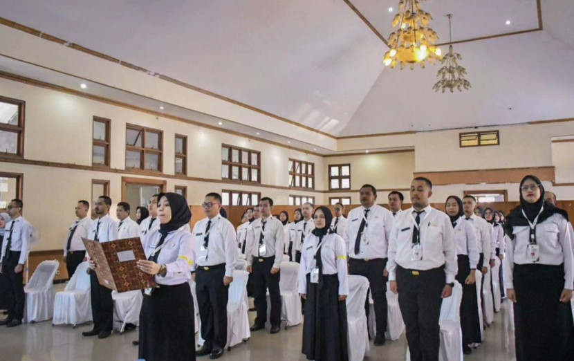 Proses masa orientasi P3K di lingkup Pemkot Sukabumi, Selasa (13/8/2024).