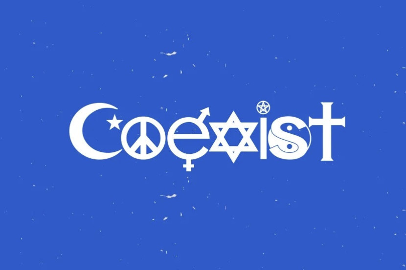 Logo Coexist bermakna toleransi, dibuat oleh seseorang dari Jerusalem. (Google)