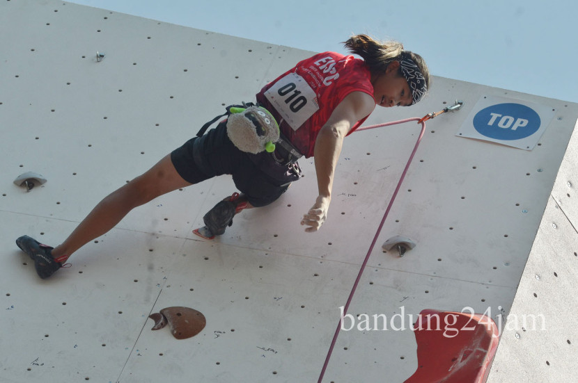  Kompetisi Eiger Indepence Sport Climbing Competition (EISCC) 2024, di Eiger Adventure Flagship Store, Jalan Sumatera, Kota Bandung, Kamis (15/8/2024).Foto: Edi Yusuf