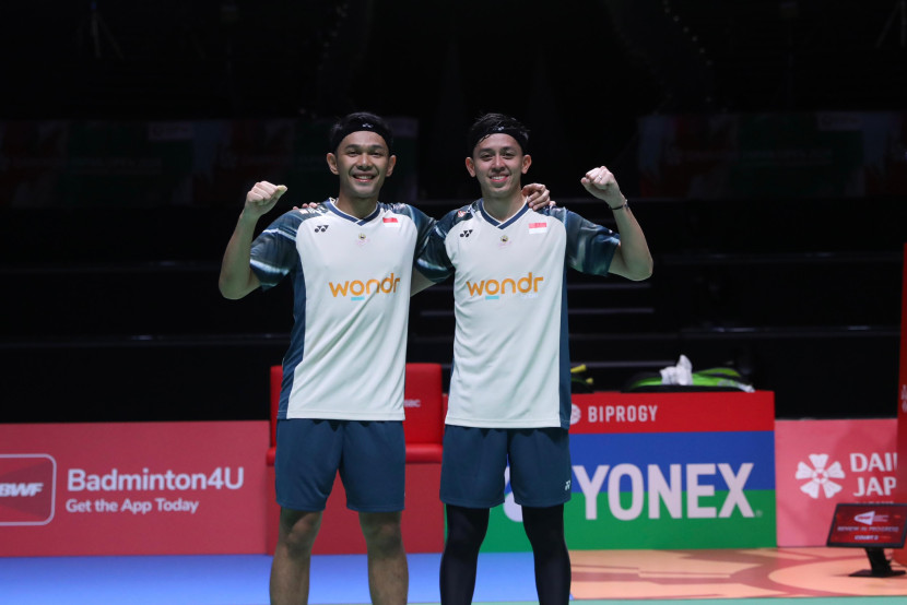 Pasangan ganda putra Indonesia, Fajar Alfian/Muhammad Rian Ardianto melangkah ke babak kedua Japan Open 2024. (PBSI)