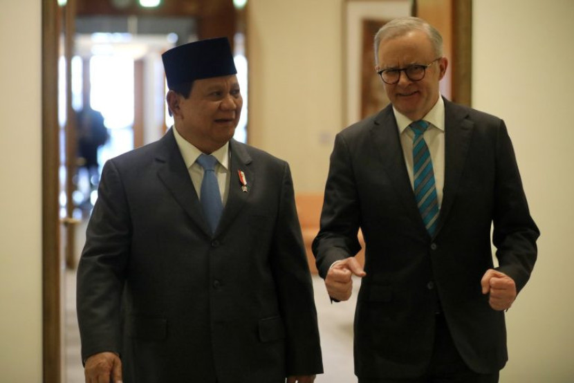 Presiden Terpilih Prabowo Subianto bersama Perdana Menteri Australia Anthony Albanese. Sumber: Seputarmiliter.id