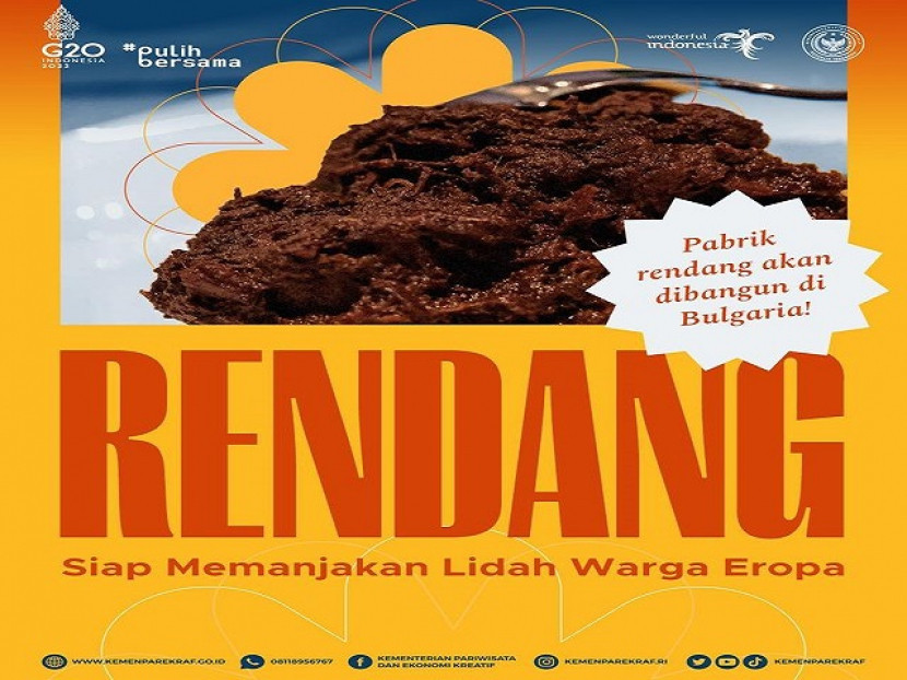 Promosi gastrodiplomasi rendang. (FOTO: IG @sandiuno)