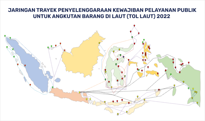 Ilustrasi rute Tol Laut . Sumber: situs resmi Ditjen Hubla