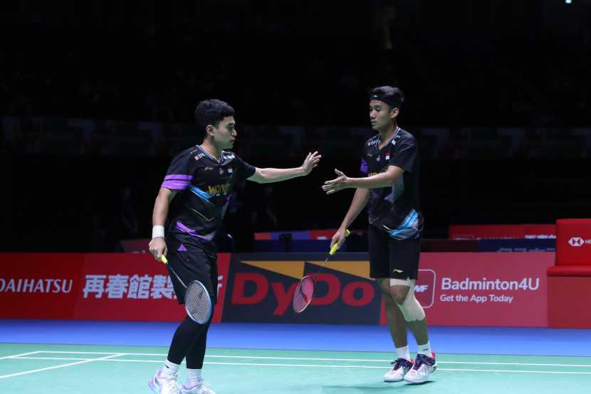 Dua pasangan baru ganda putra Indonesia lolos ke babak semifinal Japan Open 2024. (PBS)