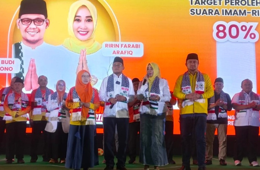 PKS dan Golkar deklarasikan Paslon Imam-Ririn di Pilkada Kota Depok 2024. Targetkan kemenangan 80 persen suara. (Foto: Dok Ruzka Indonesia)