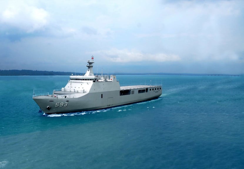 KRI Banda Aceh–593 produksi PT PAL Indonesia. Sumber: Seputarmiliter