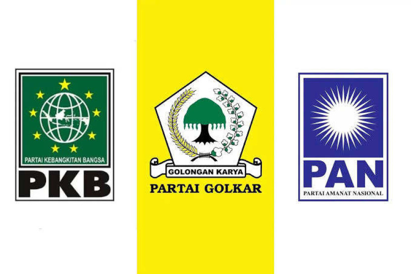 Partai Kebangkitan Bangsa (PKB), Partai Golkar, dan Partai Amanat Nasional (PAN). (Foto: Dok REPUBLIKA)