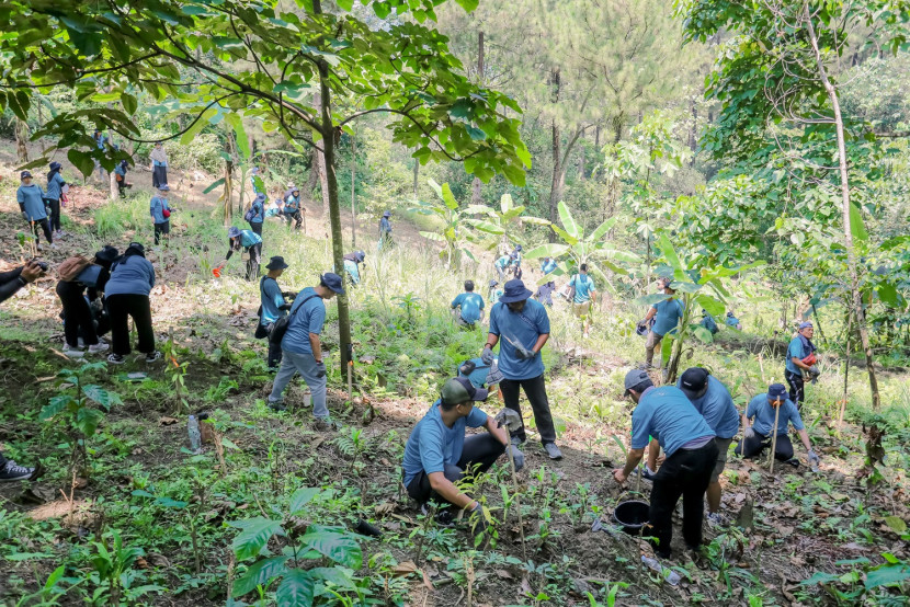 TÜV Rheinland Indonesia (TRID bekerja sama dengan Perhutani melakukan aksi penanaman pohon di Sentul Eco Edu Tourism Forest, Jawa Barat. (Foto: Dok Ruzka Indonesia)