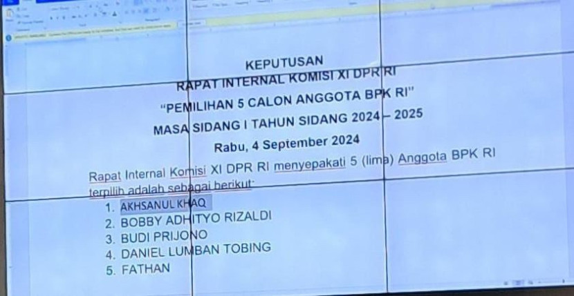 Lima anggota BPK RI periode 2024-2029. Sumber: Seputarmiliter.id