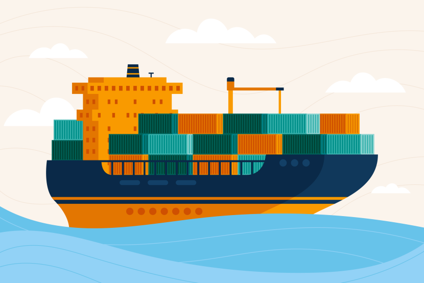 Ilustrasi kapal kargo. DDP jadi skema Incoterms termudah bagi pembeli . Sumber: Freepik