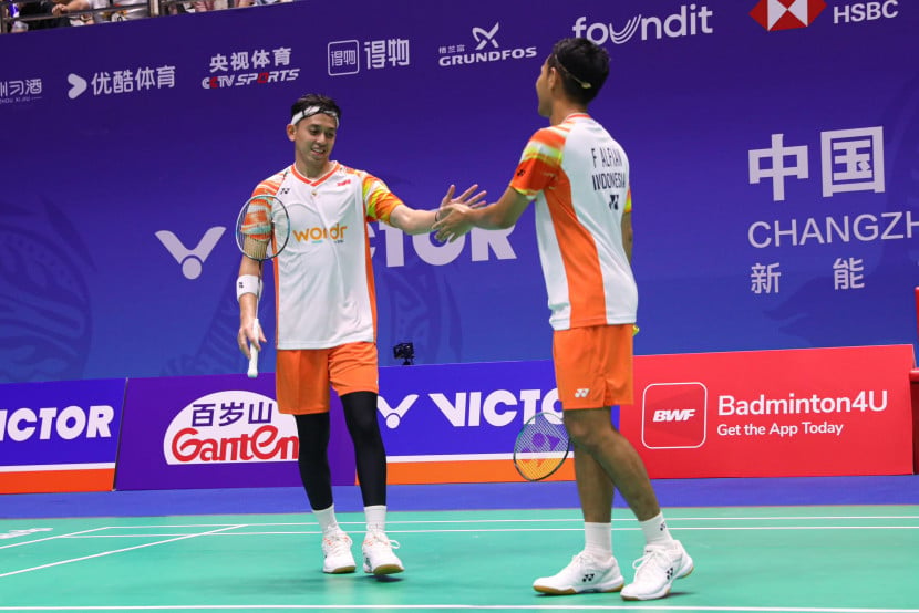 Pasangan ganda putra Fajar Alfian/Muhammad Rian Ardianto melangkah ke babak kedua China Open 2024. (PBSI)