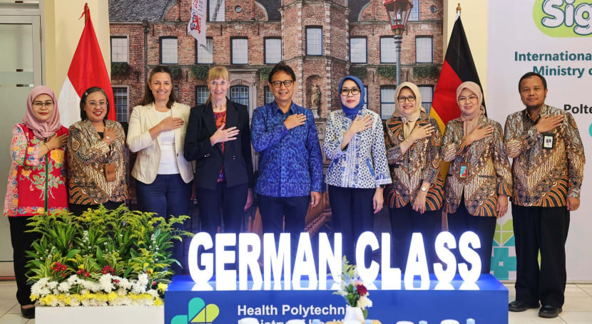 Kementerian Kesehatan RI dan Goethe-Institut sepakat untuk melanjutkan dan memperluas kerja sama dalam pengintegrasian kelas bahasa Jerman ke dalam kurikulum program studi keperawatan kelas internasional di Poktekkes. (Foto: Dok RUZKA REPUBLIKA)