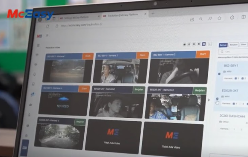Pemantauan pengemudi secara langsung dari berbagai posisi.      dok McEasy