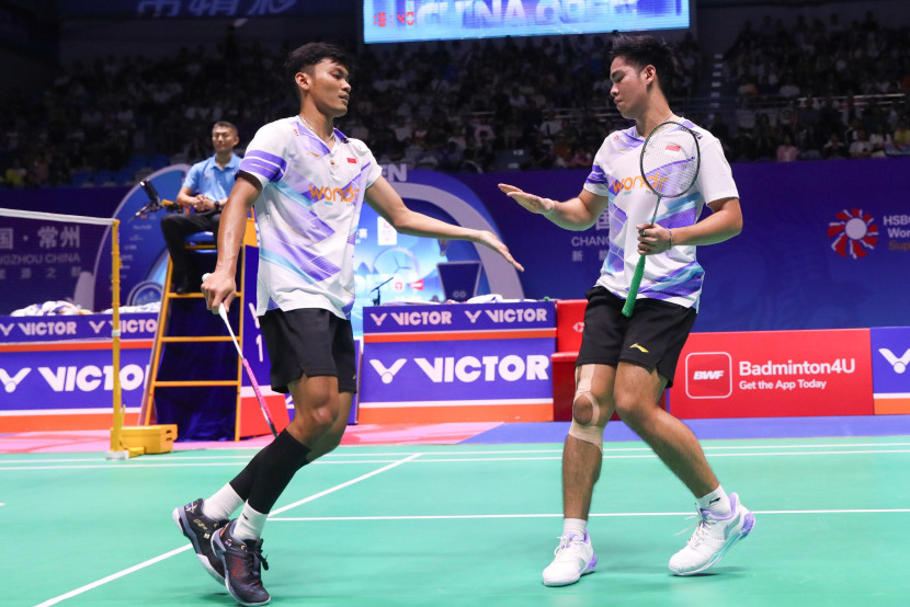 Daniel Marthin/Muhammad Shohibul Fikri. Pelatih ganda putra mengevaluasi 3 pasangan yang gagal memberikan gelar di China Open 2024.