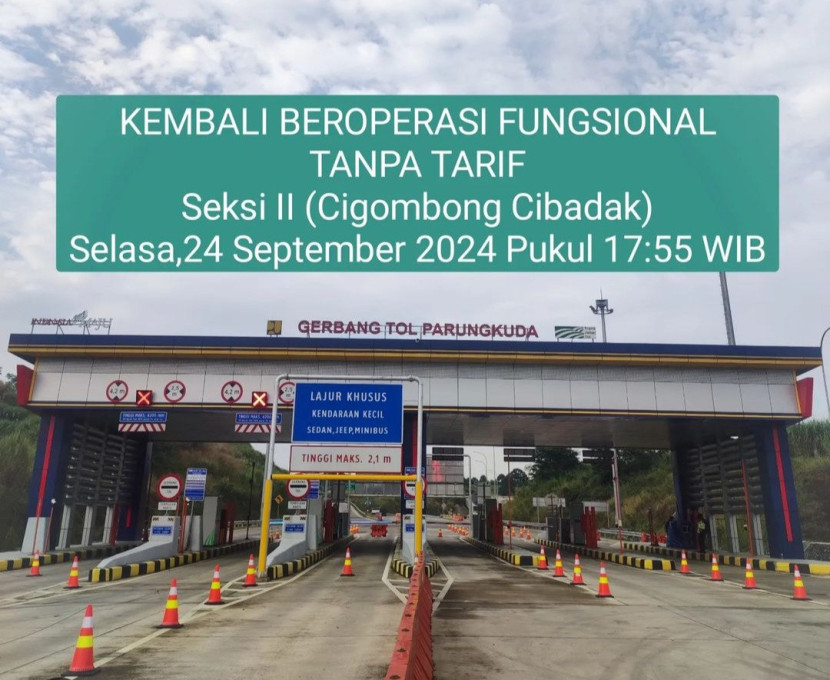 Informasi pembukaan jalan tol Bocimi seksi dua di medsos official.bocimi.