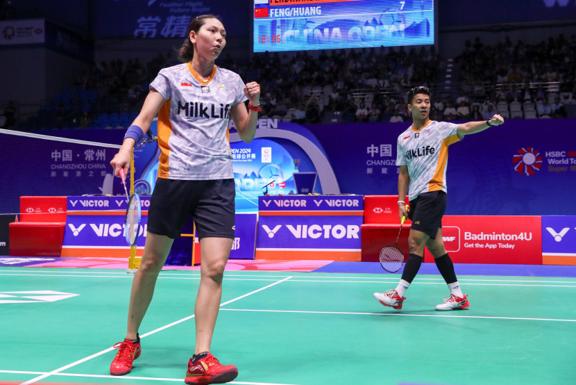 Pasangan ganda campuran Dejan Ferdinansyah/Gloria Emmanuelle Widjaja ke perempat final Macau Open 2024. (PBSI)