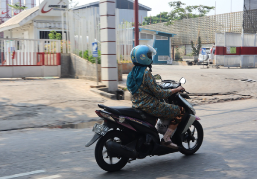 Tampak pengendara wanita.       dok Wahana