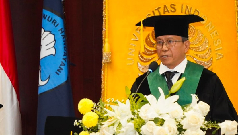 Pengukuhan Prof Dr dr Andi Arus Victor, SpM(K) sebagai Guru Besar Tetap dalam bidang Ilmu Kesehatan Mata, Fakultas Kedokteran (FK), di Aula IMERI FKUI, Salemba, Jakarta (28/09/2024). (Foto: Dok Humas & KIP UI)