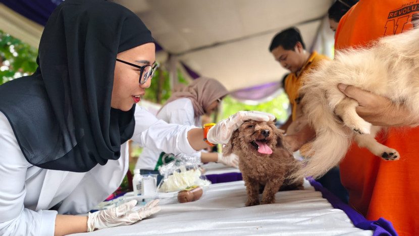 Kegiatan Hari Rabies se-Dunia di Universitas Lampung, Ahad (6/10/2024). Foto: Dok. BKP Bandar Lampung)