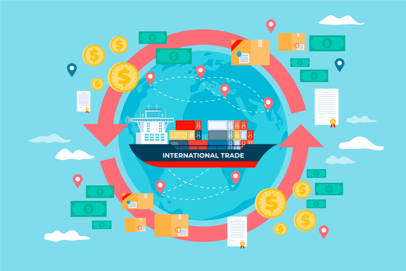 Ilustrasi perdagangan internasional. Laporan Global Enabling Trade mudahkan pelaboran perdagangan yang lebih baik. Sumber: Freepik.