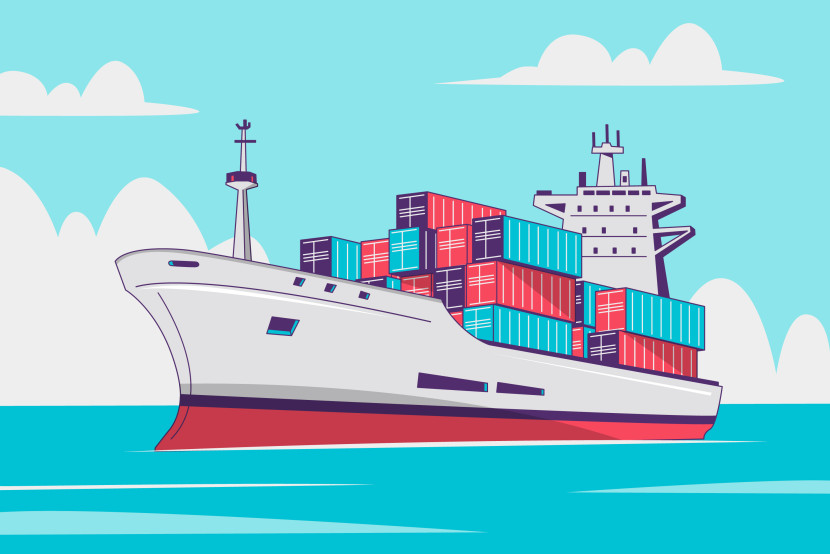 Ilustrasi Multimodal Shipping. Sumber:Freepik