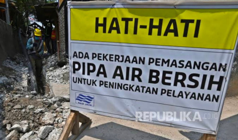 Foto ilustrasi galian pipa air. (Foto: Dok Republika)