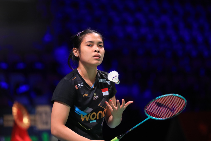 Pemain tunggal putri Gregoria Mariska Tunjung melangkah ke semifinal Denmark Open 2024. (PBSI)