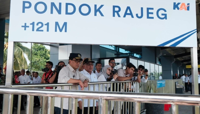 Peresmian stasiun kereta Pondok Rajek, Kota Depok, Sabtu (18/10/2024). (Foto: Dok Diskominfo Kota Depok)