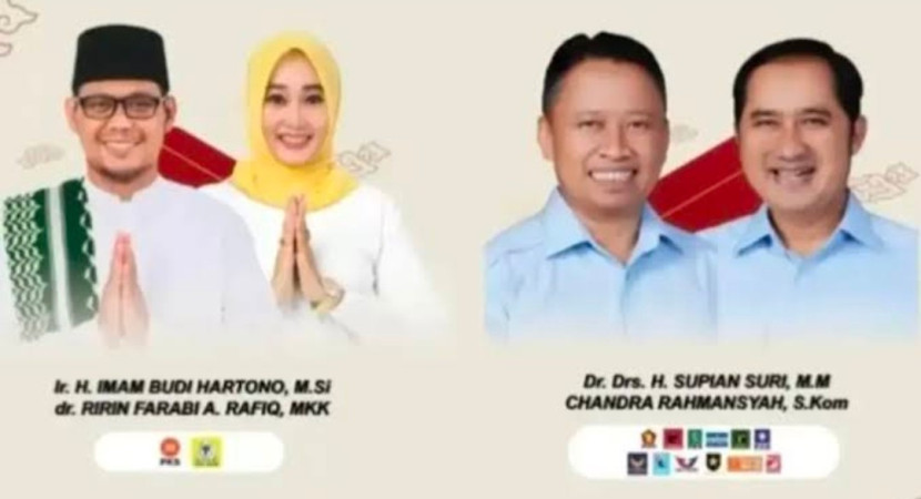 Pilkada Kota Depok 2024, Imam Budi Hartono-Ririn Farabi Arafiq vs Supian Suri-Chandra Rahmansyah. (Foto: Dok Ruzka Indonesia)