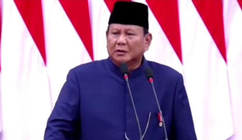 Pidato pertama Presiden Prabowo Subianto.(Foto: Dok Ruzka Indonesia)