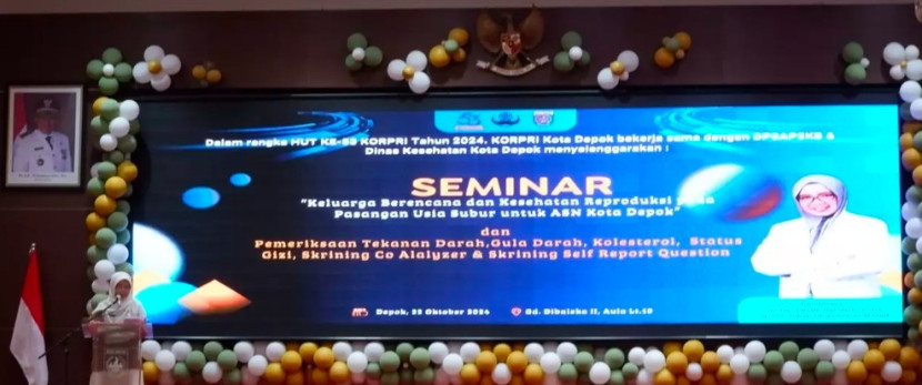 DP3AP2KB) Kota Depok menggelar Seminar KB dan Kesehatan Reproduksi pada Pasangan Usia Subur (PUS). (Foto: Dok Diskominfo Kota Depok)