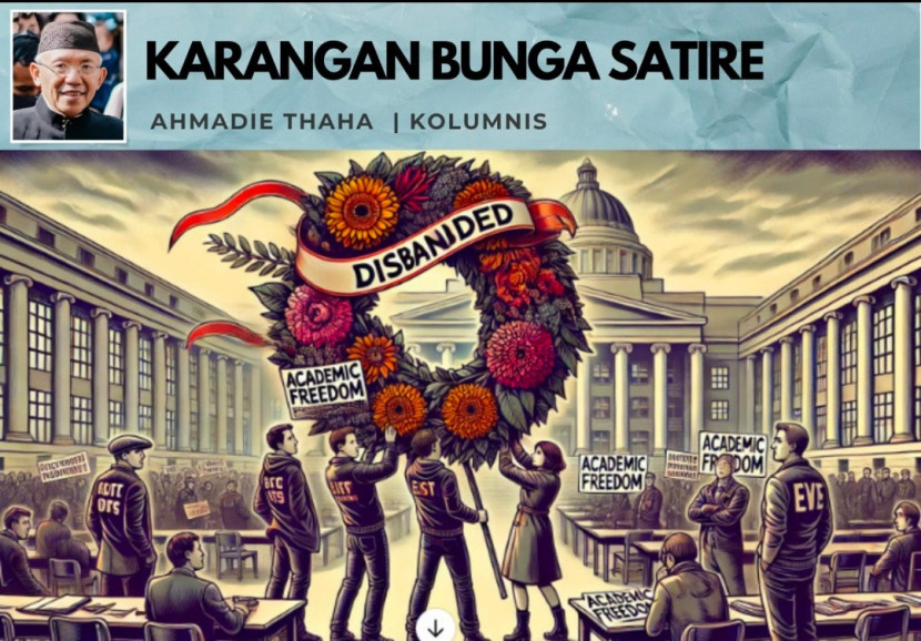 Foto ilustrasi Karangan Bunga Satire oleh Cak AT. (Foto: Dok Ruzka Indonesia)