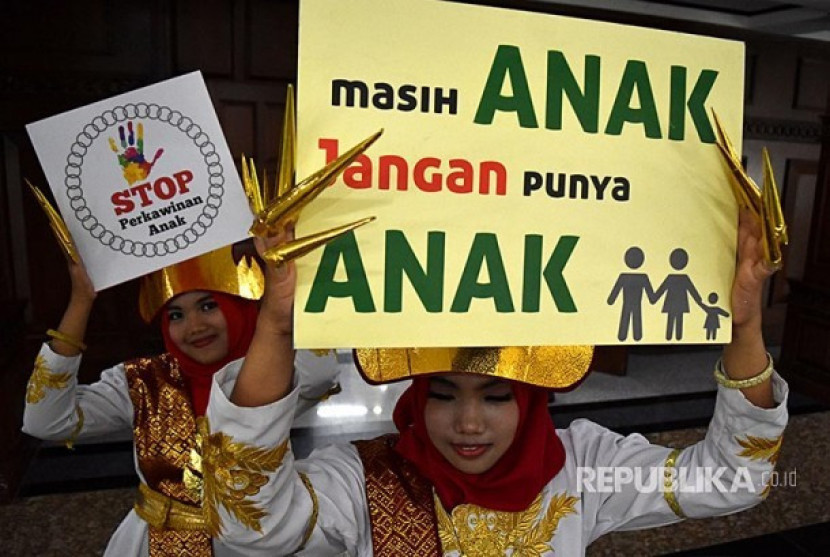  Cegah Pernikahan Anak. Kementerian Agama membentuk agen Aktor Resolusi Cegah Kawin Anak untuk mengedukasi kepada anak-anak mengenai bahaya pernikahan dini. Foto: Dok Republika