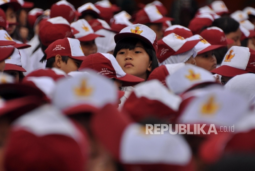 Anak Sekolah rentan tertular penyakit gondongan. Foto: Dok Republika