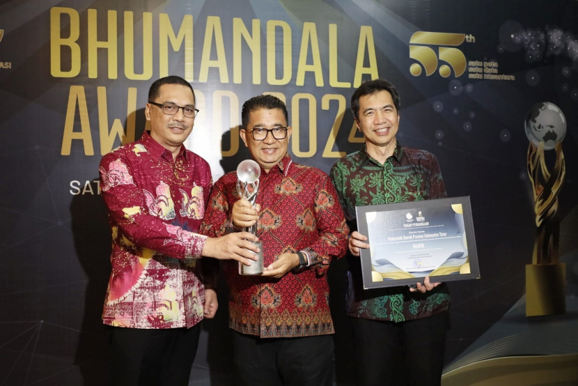 Sebanyak 37 penerima penghargaan Bhumandala Award 2024 terdiri dari 7 terbaik kategori kementerian/lembaga, 10 terbaik kategori provinsi, 10 terbaik kategori kabupaten dan 10 terbaik kategori kota. Sumber:BIG