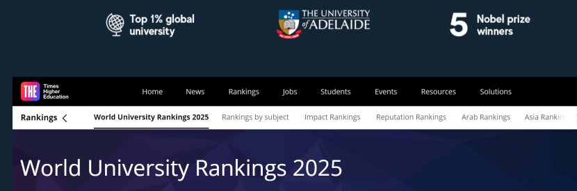 Times Higher Education World University Rankings (THE WUR) mengeluarkan peningkat universitas tahun 2025. Foto : the wur