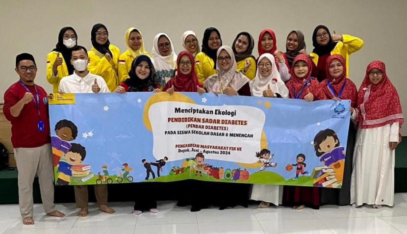 FIK UI melakukan Pengmas.dengan meluncurkan program “Pendampingan Sekolah Dasar dan Menengah untuk Menciptakan Ekologi Pendidikan Sadar (PENDAR) Diabetes”. (Foto: Dok Biro Humas & KIP UI)