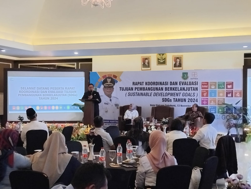 Rakor Evaluasi Pencapaian Tujuan Pembangunan Berkelanjutan (TPB)/Sustainable Development Goals (SDGs) di Kota Sukabumi, Rabu (13/10/2024).