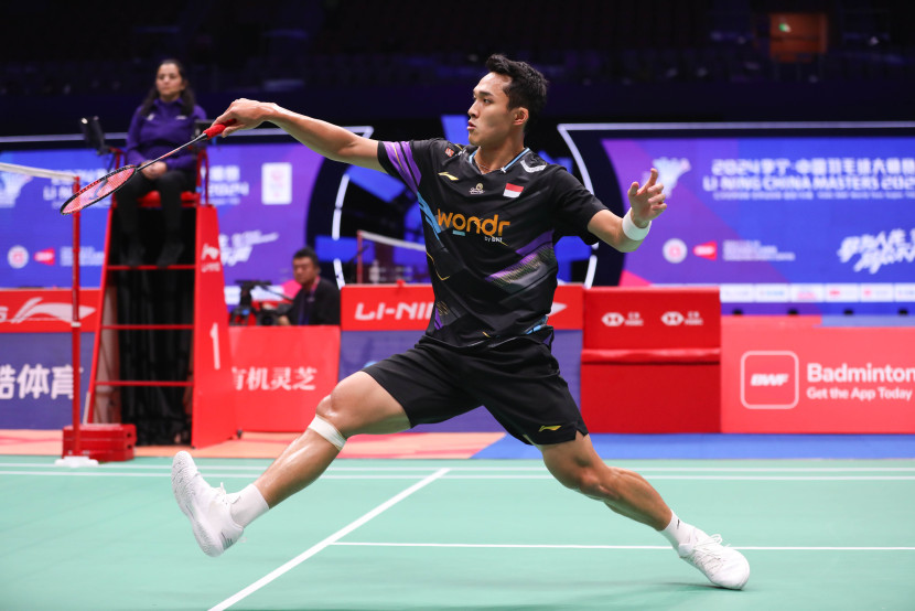 Jonatan Christie melangkah ke semifinal China Masters 2024. (PBSI)