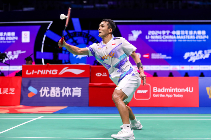 Pemain tunggal putra Indonesia Jonatan Christie melangkah ke final China Masters 2024. (PBSI)